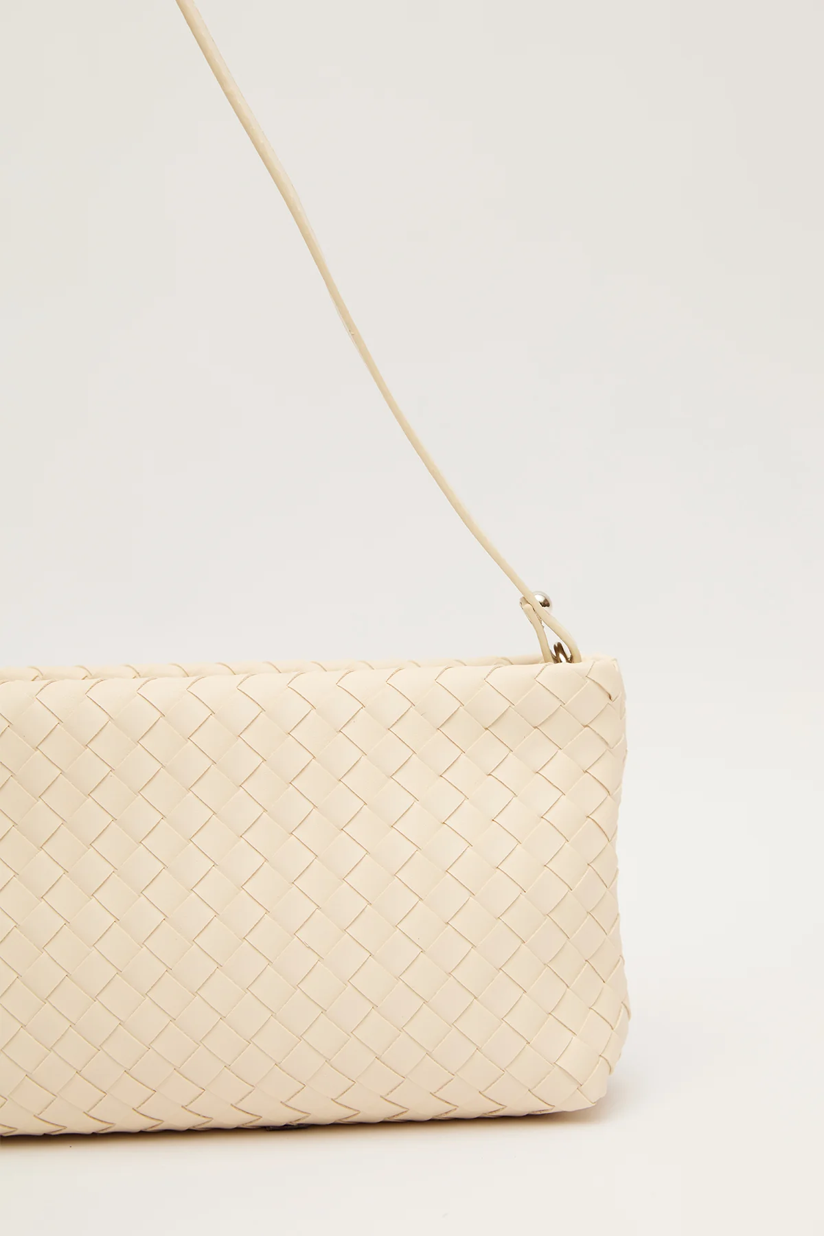 Frances Woven Baguette Bag Beige - Image 2