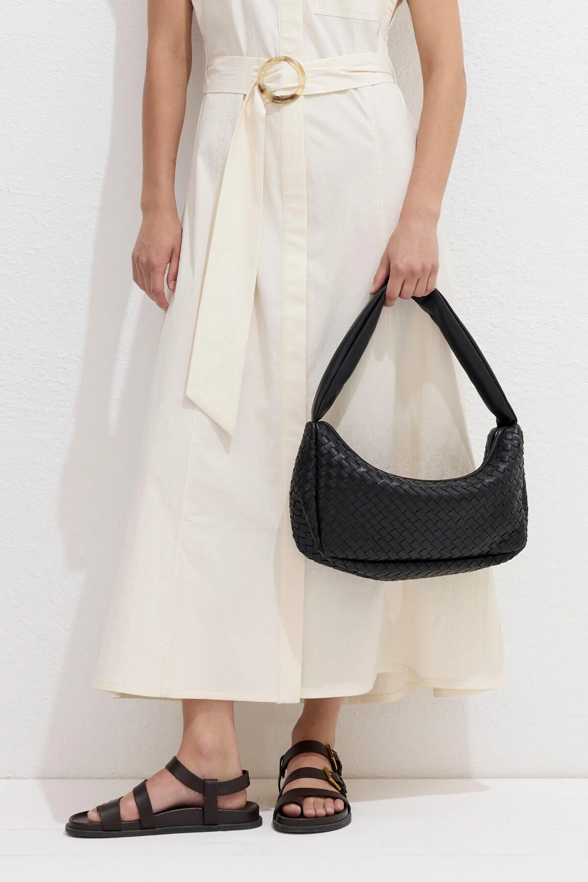 Frances Woven Oval Bag Black - Image 3