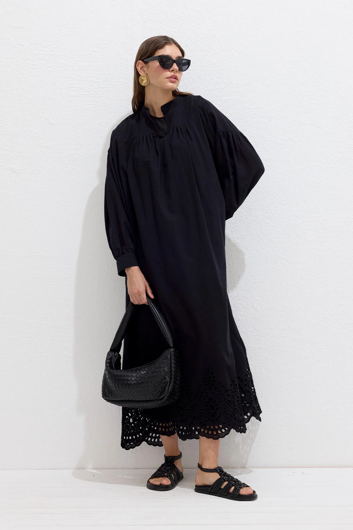 Frances Woven Oval Bag Black - Image 5