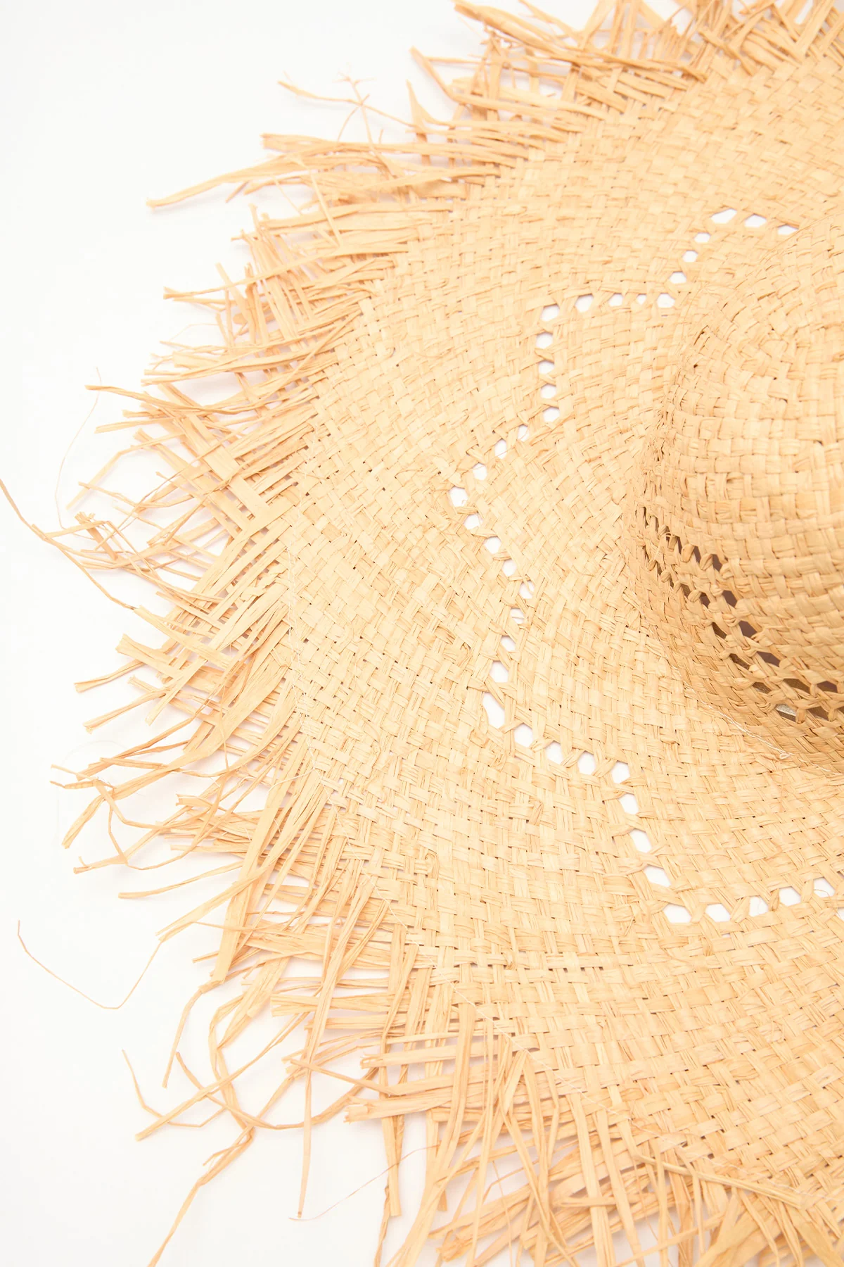 Fringed Straw Hat Beige - Image 5