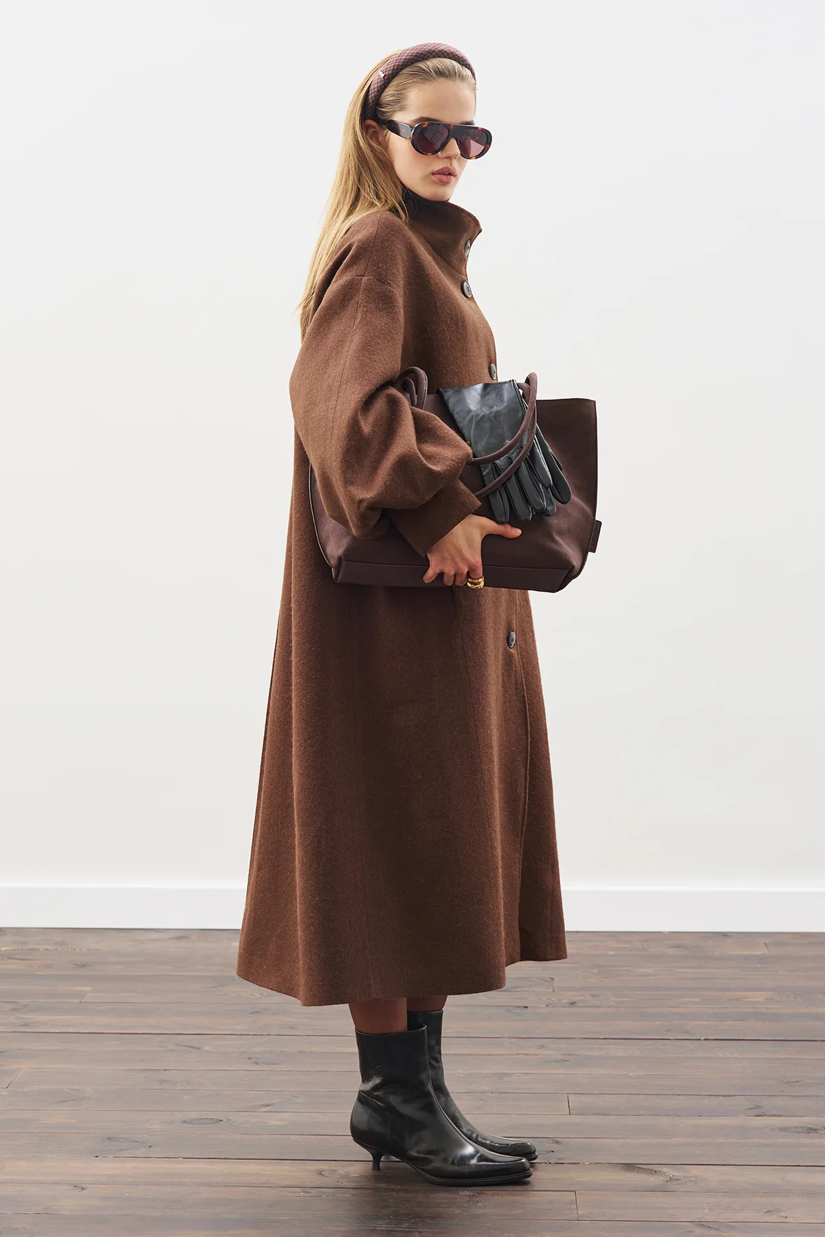 Gaia Oversized Coat Brown - Image 5