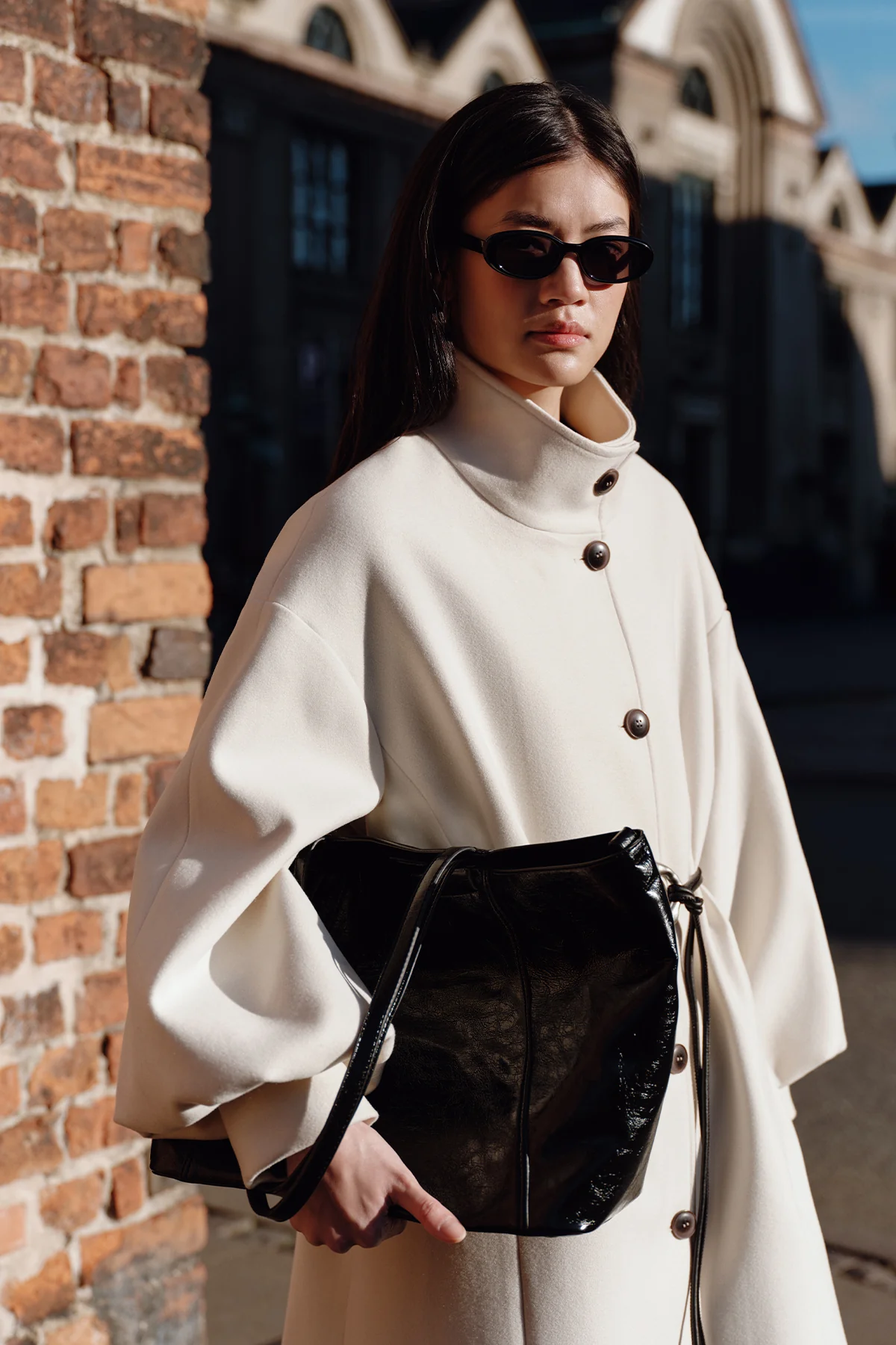 Gaia Oversized Coat Ecru - Image 2