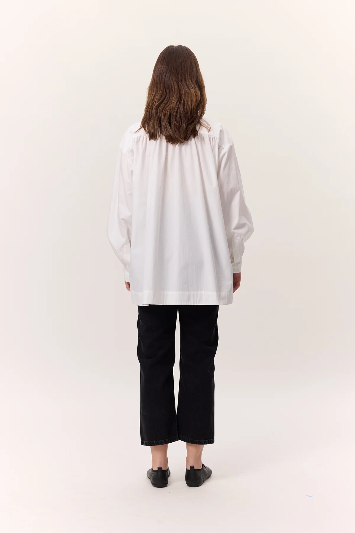 Gathered Oversized Shirt Ecru - Image 8