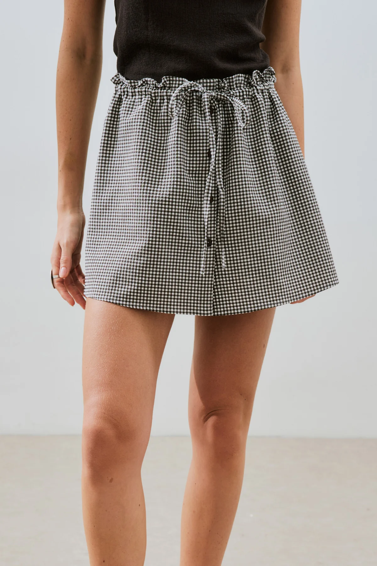 Gingham Skort Brown - Image 3