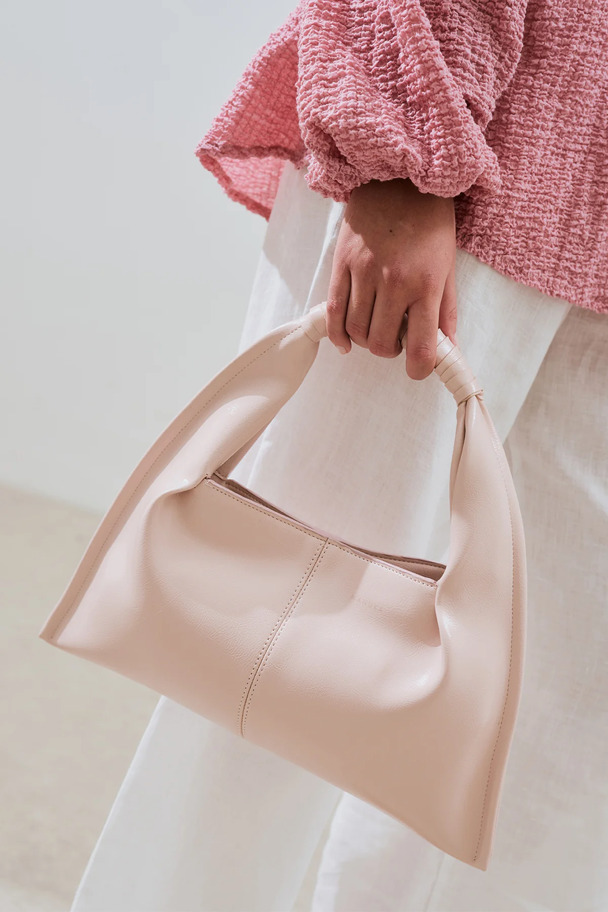 Glossy Leather Handbag Pink - Image 2