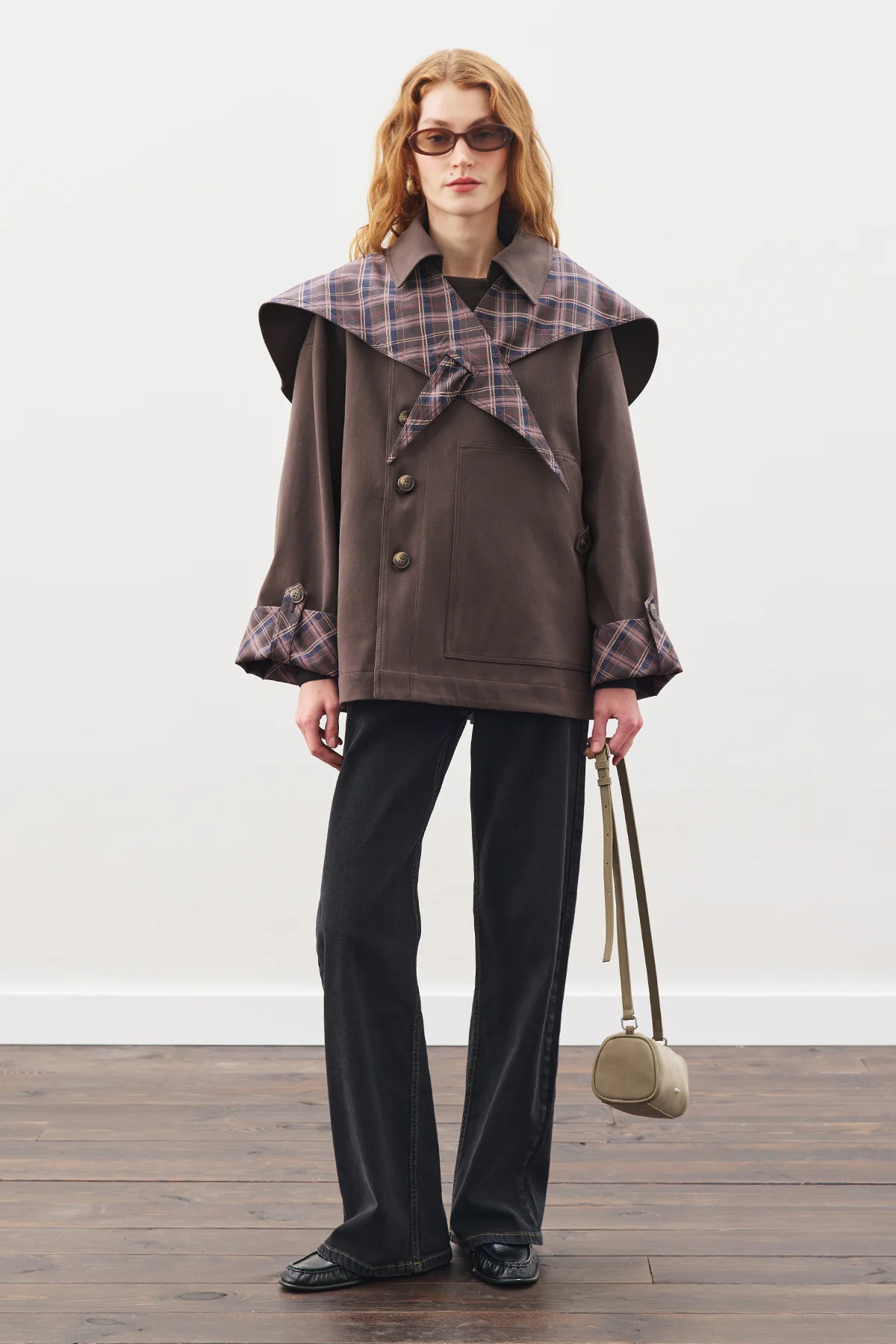 Greta Scarf-Detail Parka Brown - Image 4