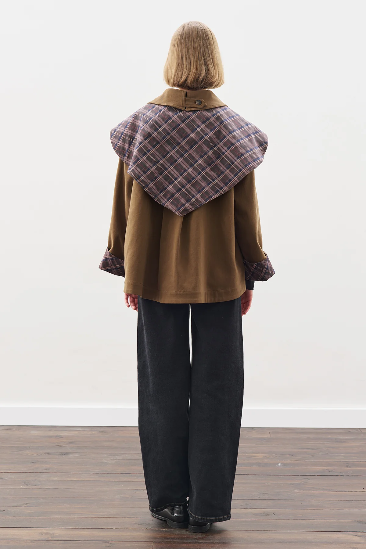 Greta Scarf-Detail Parka Khakı - Image 8