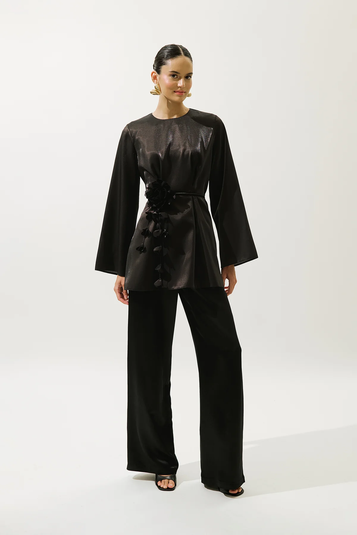 Hana Organza Blouse Black - Image 4