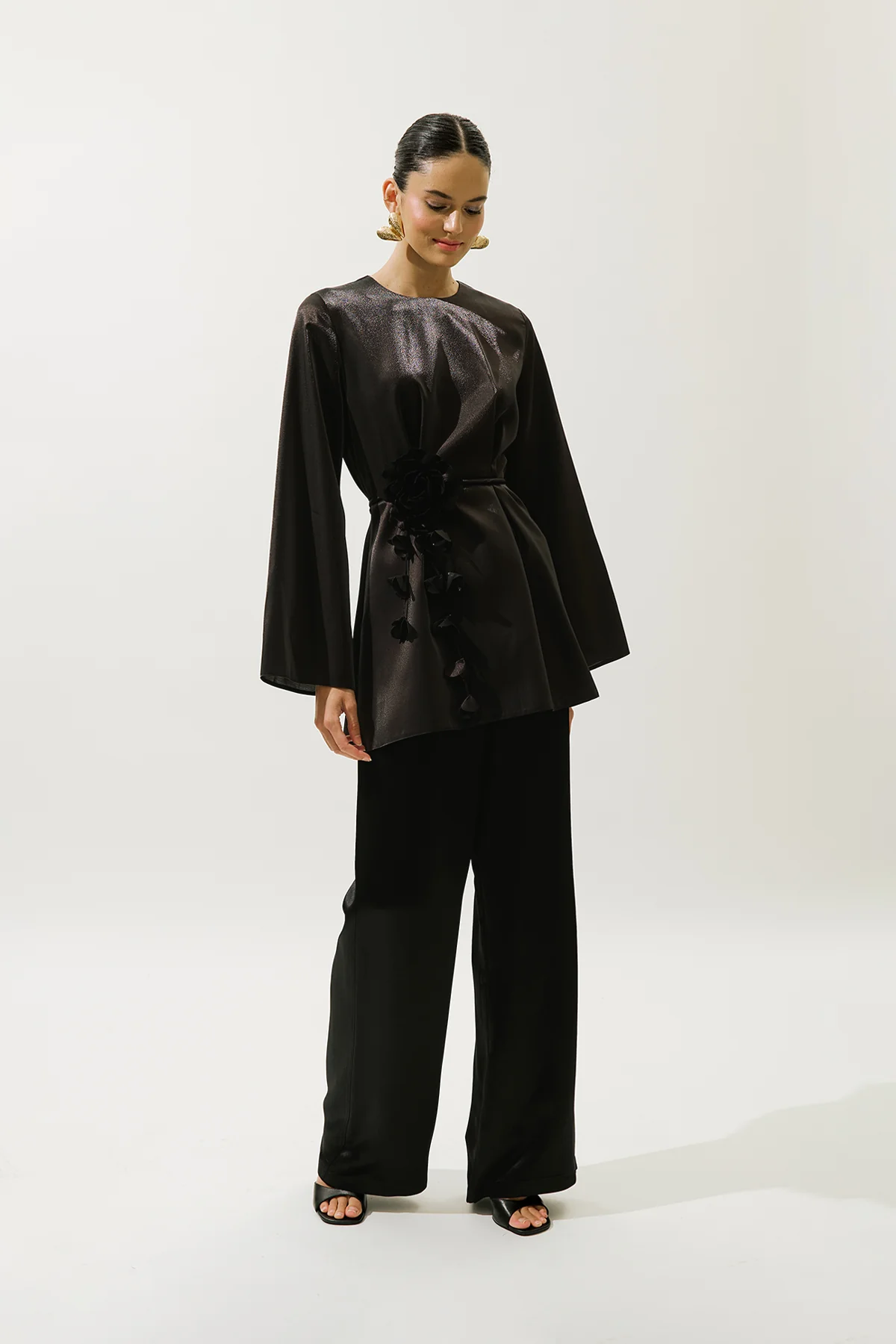 Hana Organza Blouse Black - Image 5