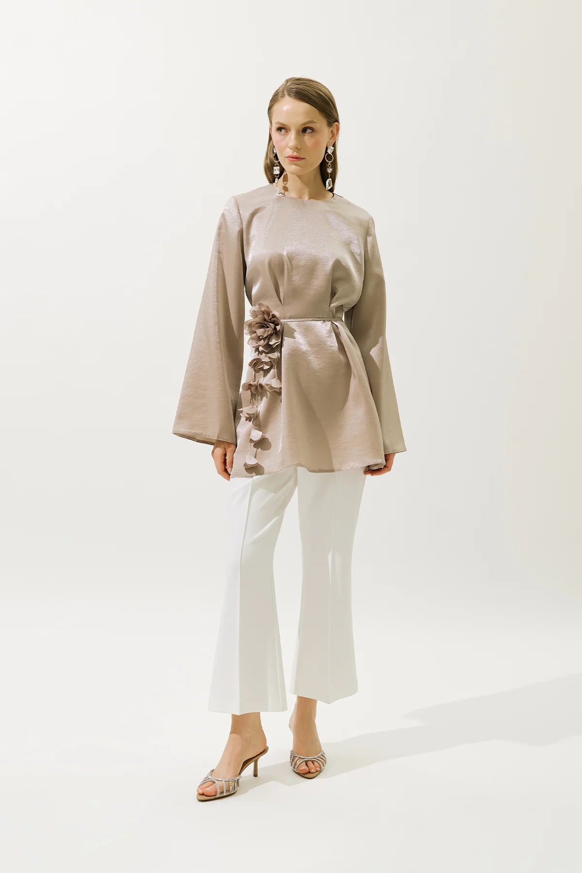 Hana Organza Blouse Mink - Image 2