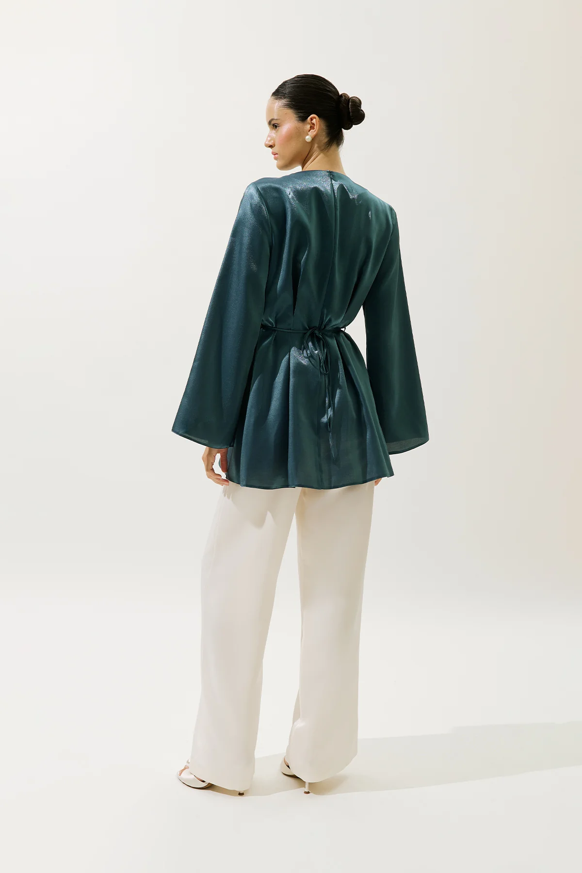 Hana Organza Blouse Teal - Image 5