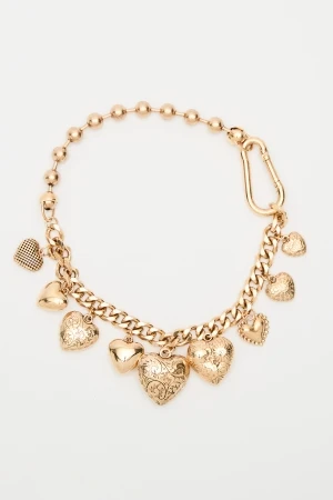 Heart Charm Chain Necklace Gold - Image 9
