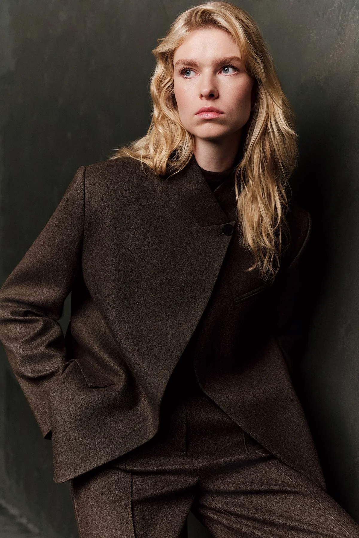 High Neck Blazer Jacket Mink