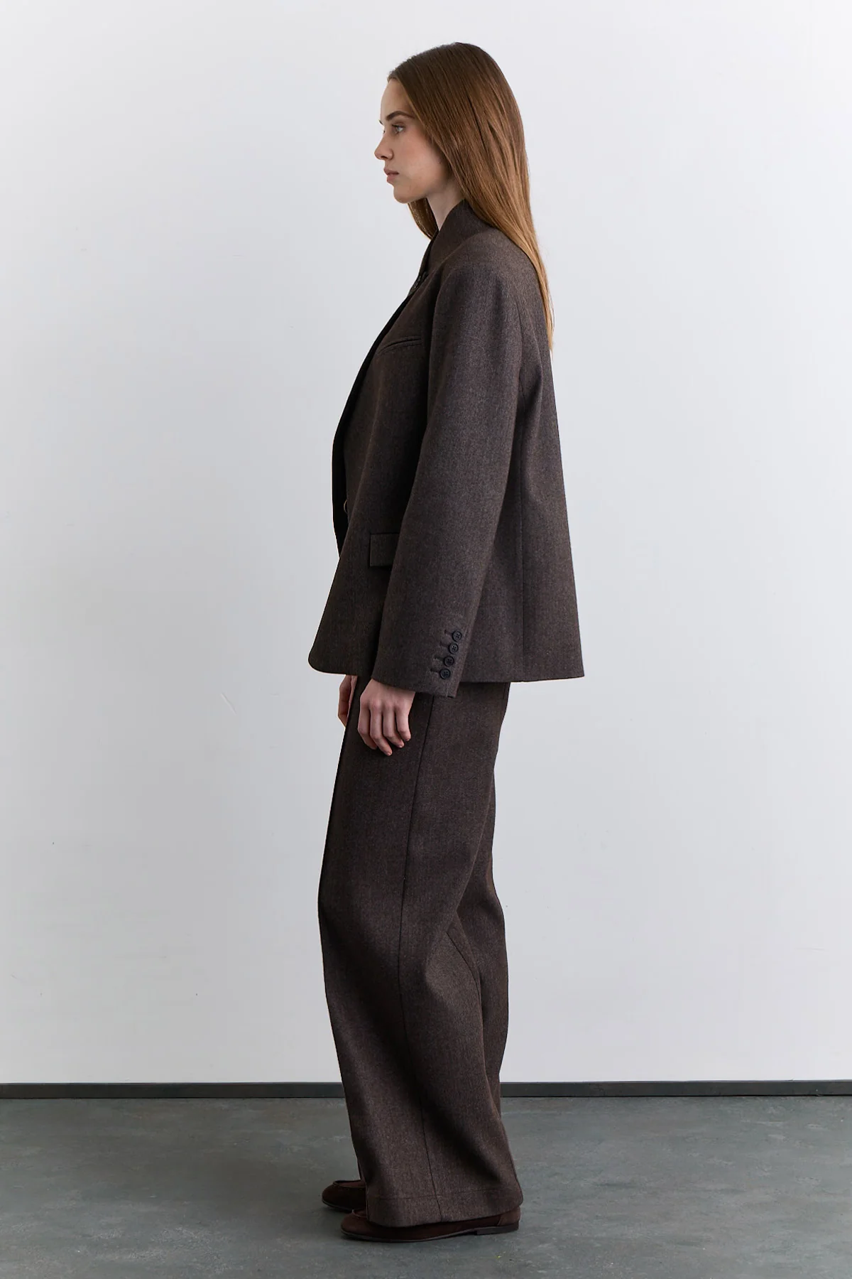 High Neck Blazer Jacket Mink - Image 13