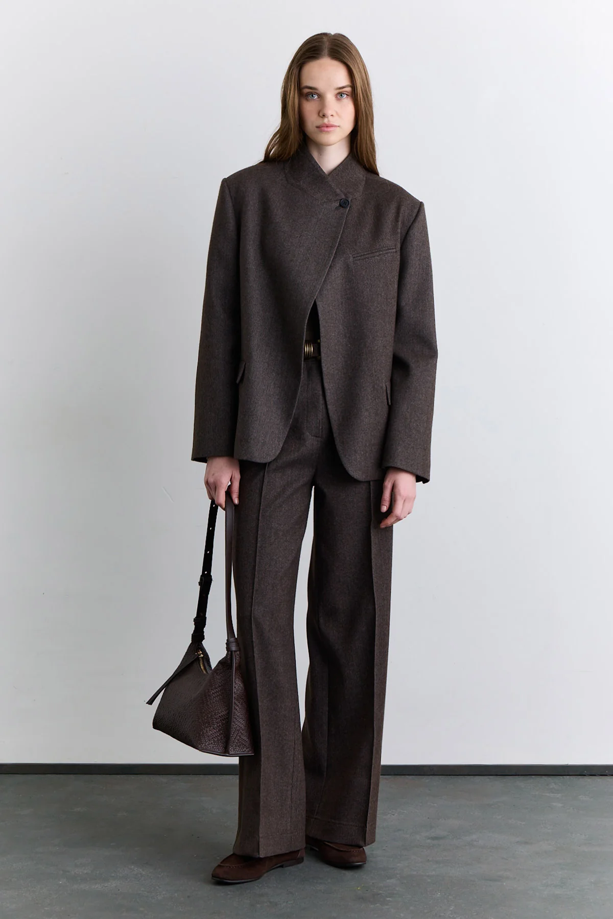 High Neck Blazer Jacket Mink - Image 2