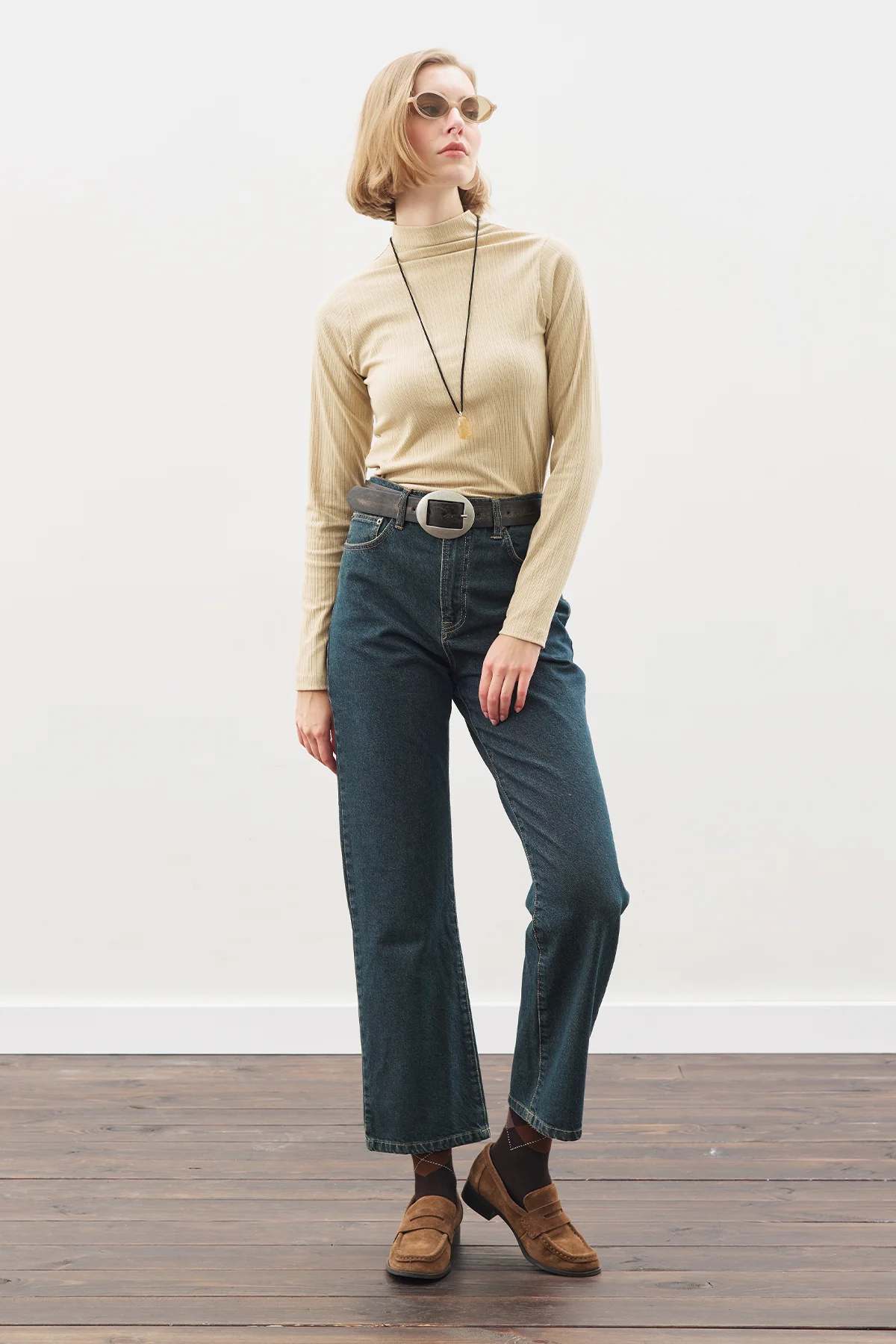 High-Neck Bodysuit Beıge - Image 3
