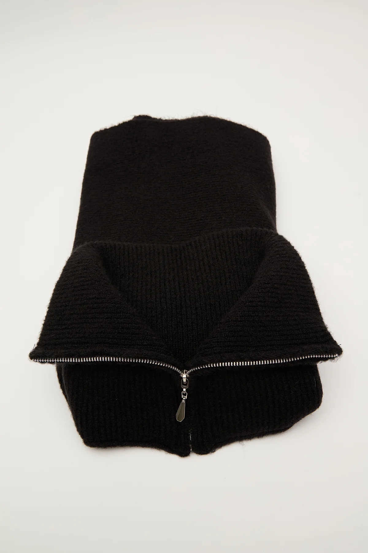 High-Neck Cape Scarf Black