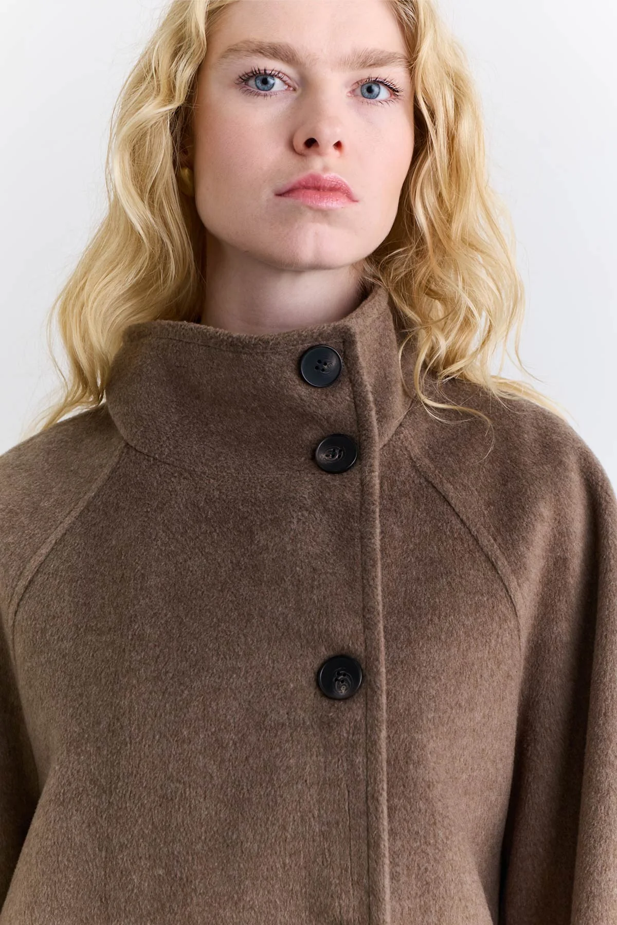 High Neck Double Breasted Coat Mink - Image 7