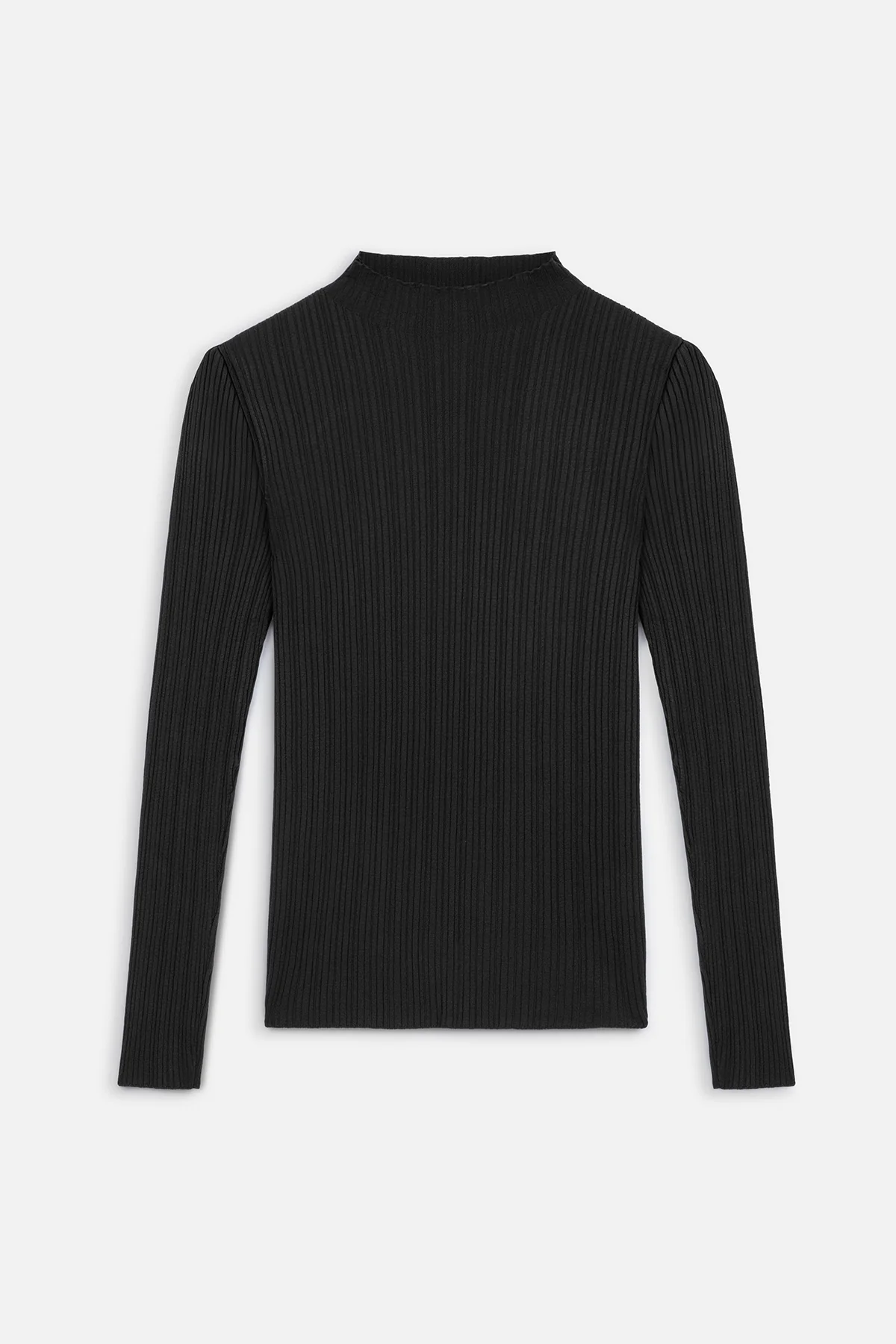 High Neck Knit Blouse Black - Image 2