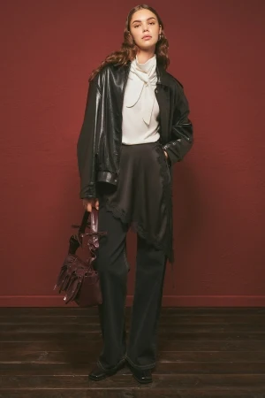 High Neck Tie Blouse Ecru - Image 3