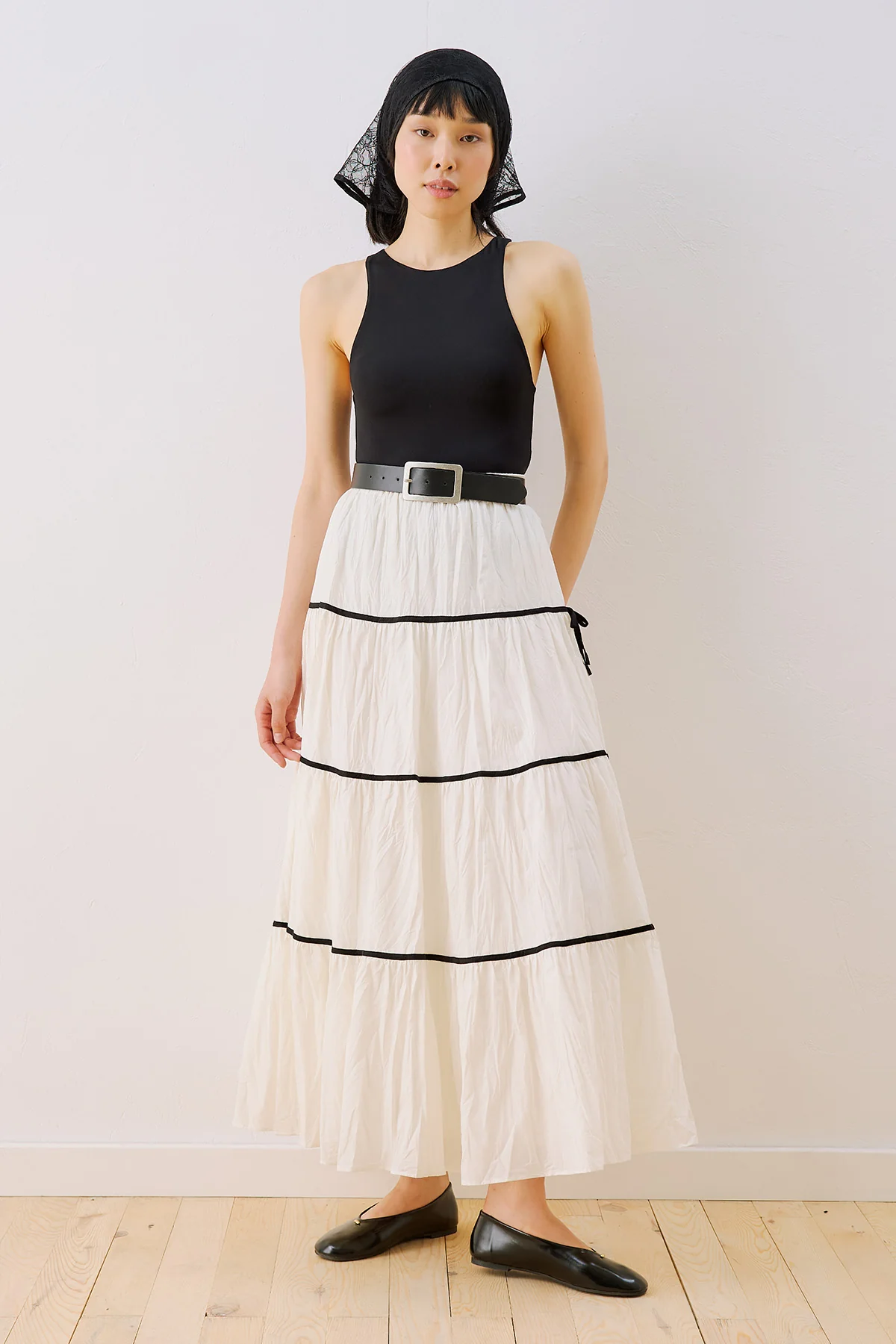 Isabella Striped Skirt Ecru - Image 5