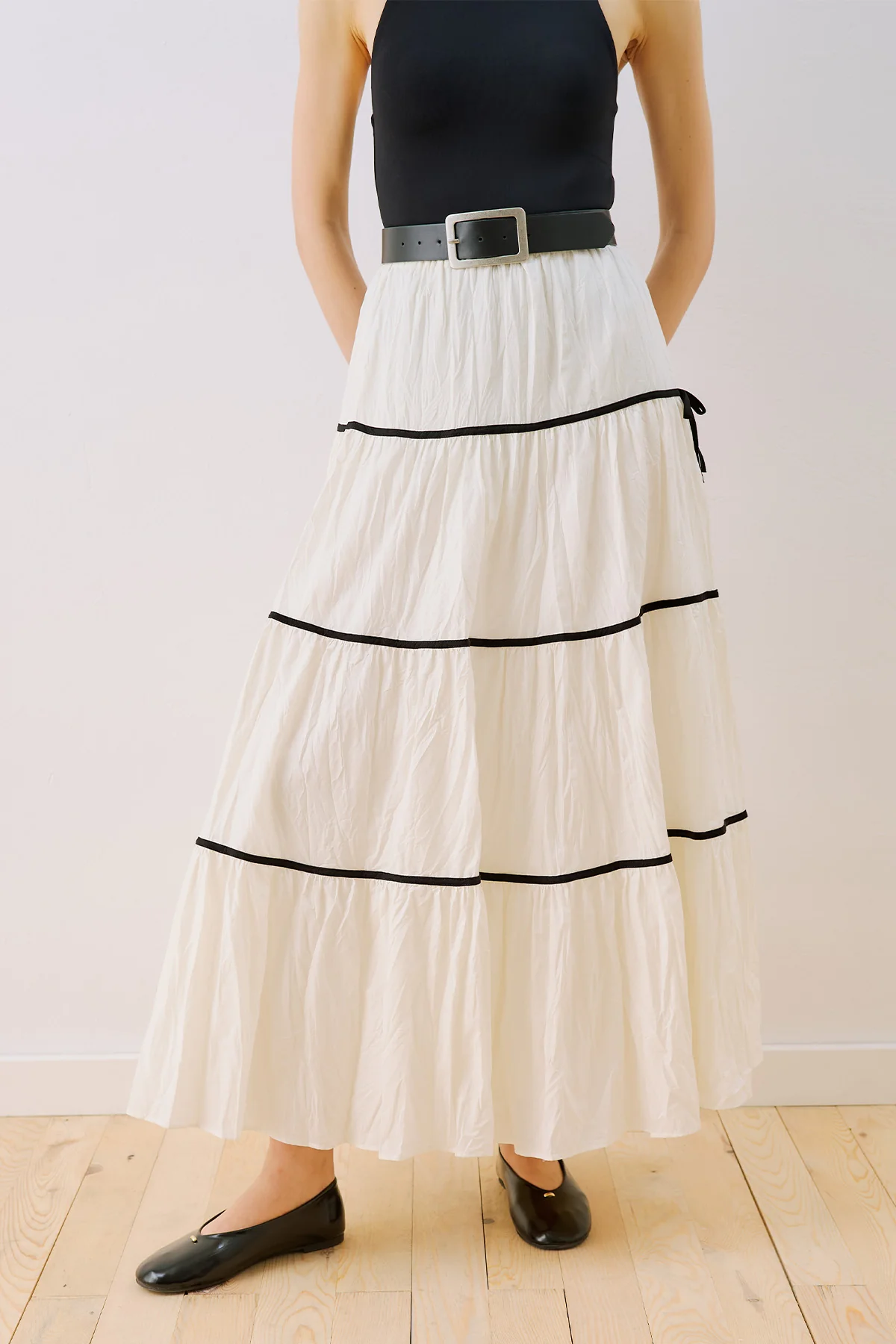 Isabella Striped Skirt Ecru - Image 7