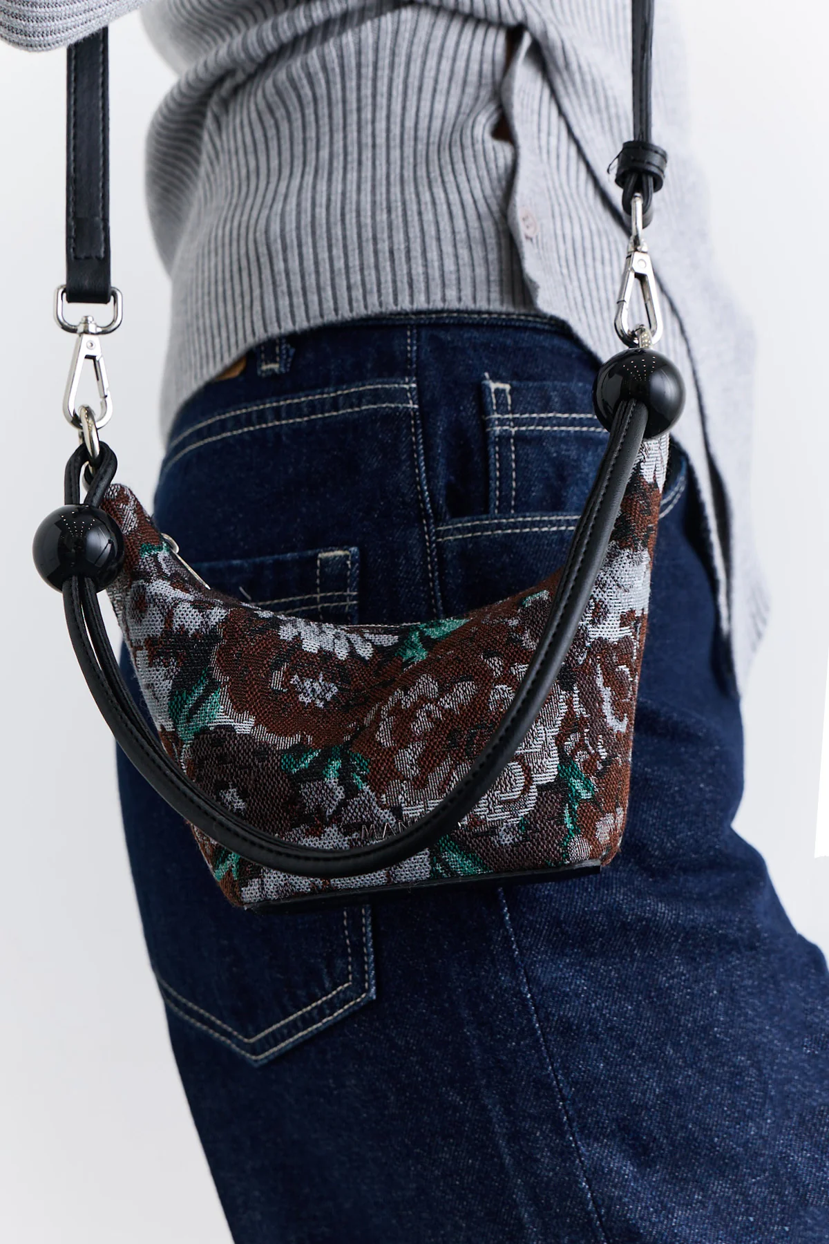 Jacquard Mini Bag Brown - Image 3