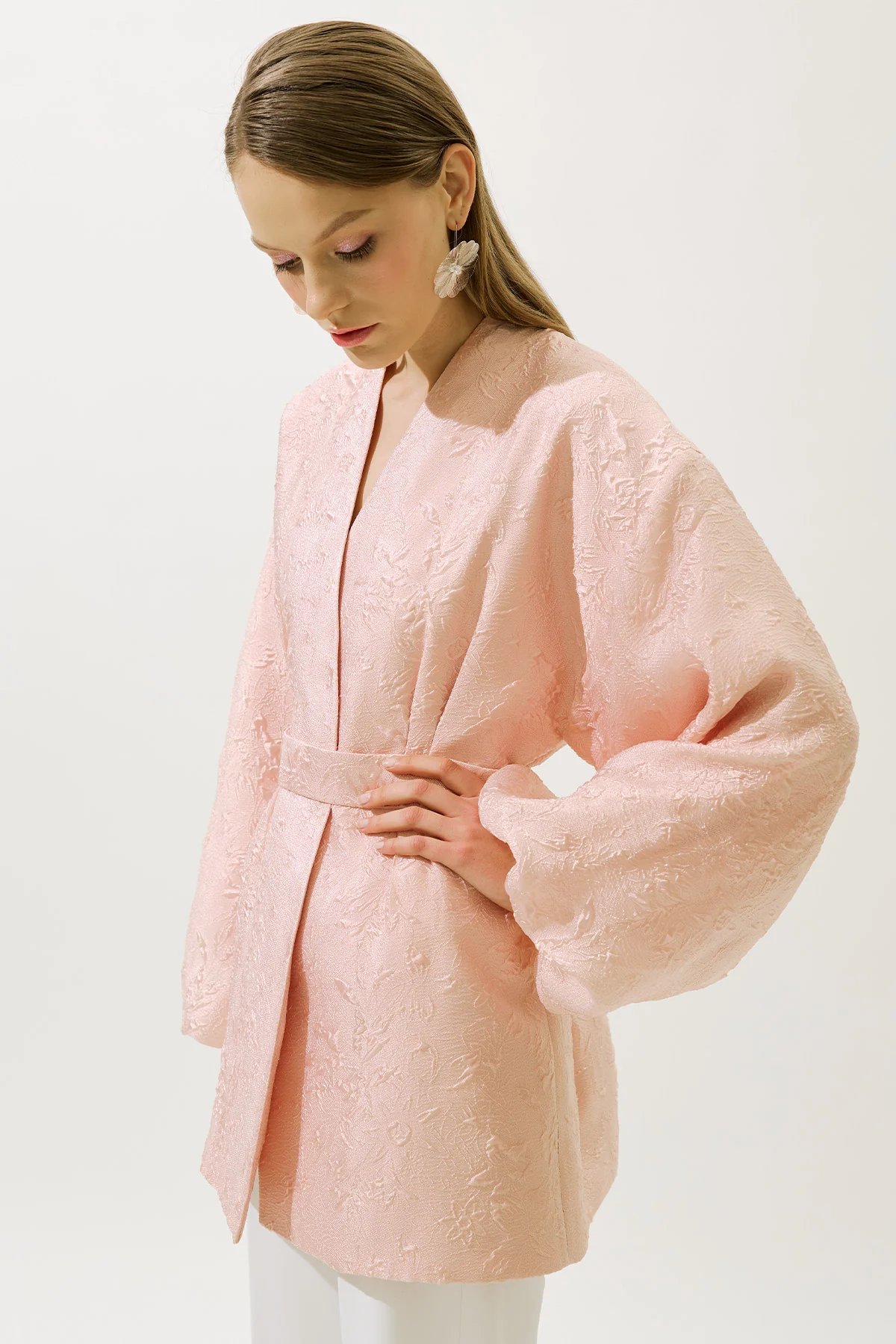 Jacquard Organza Kimono Powder - Image 4