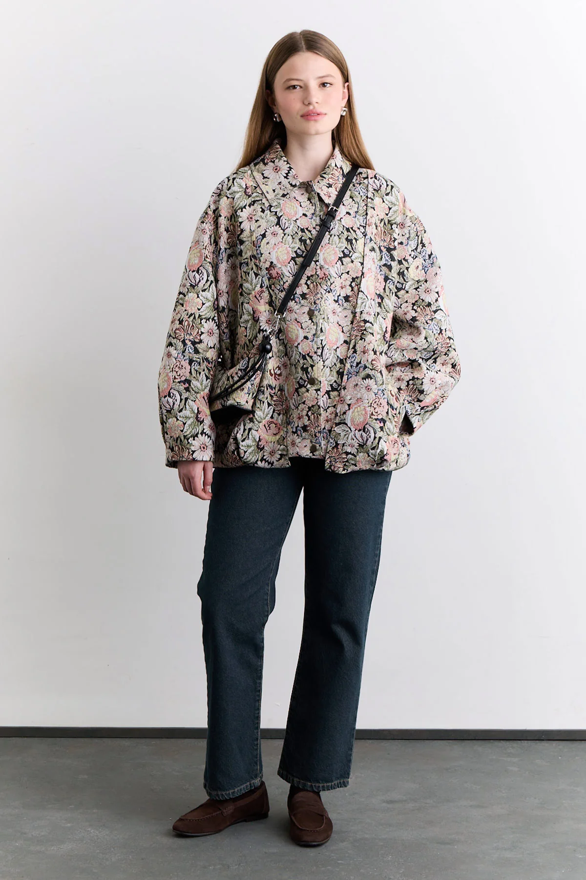 Jacquard Pattern Statement Jacket Powder - Image 2