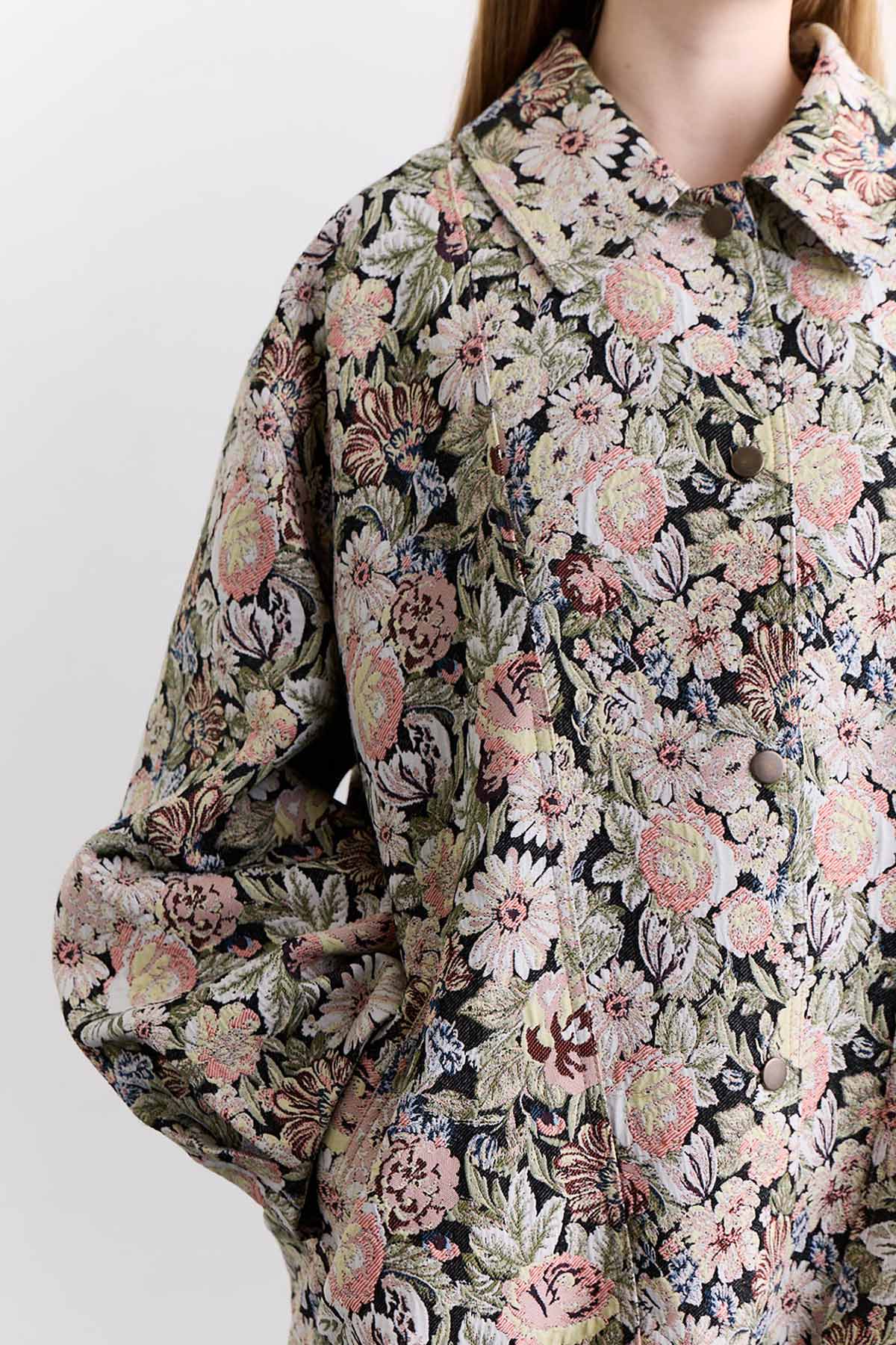Jacquard Pattern Statement Jacket Powder - Image 5