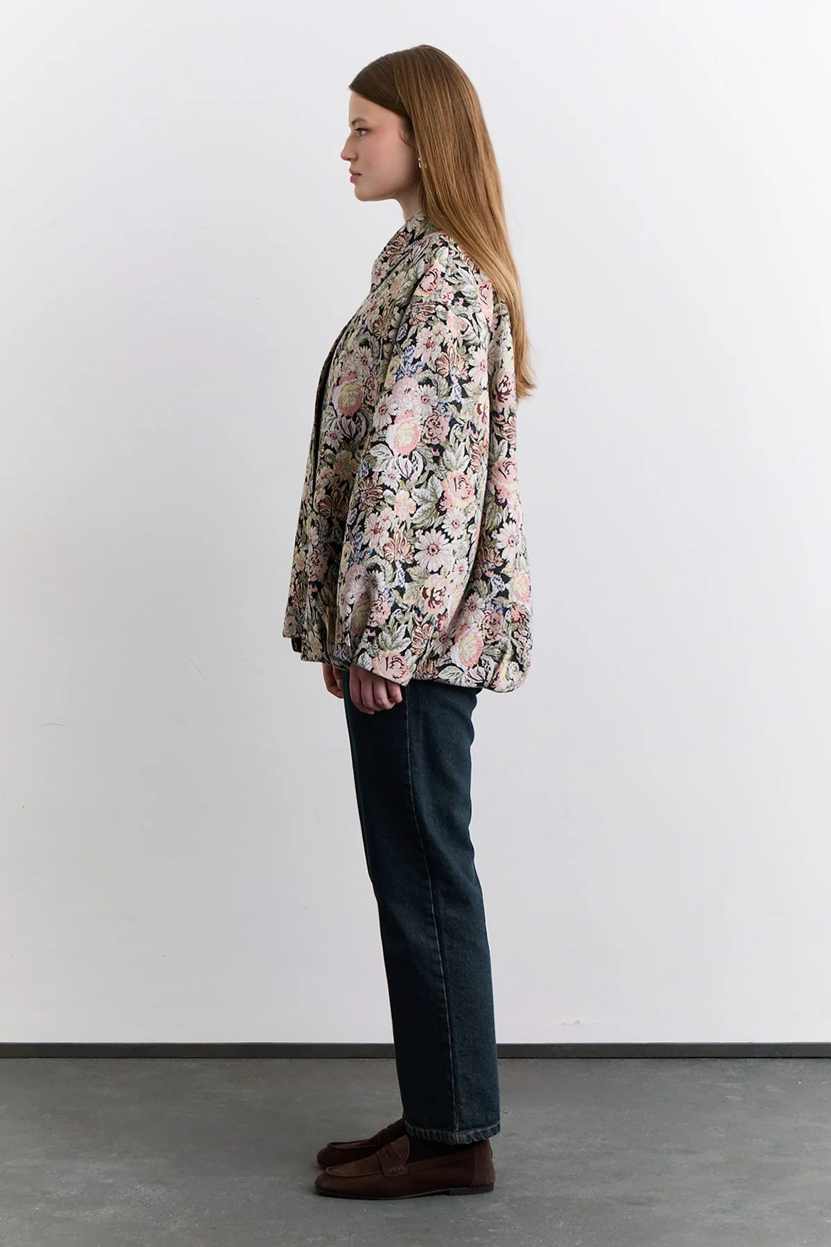 Jacquard Pattern Statement Jacket Powder - Image 6