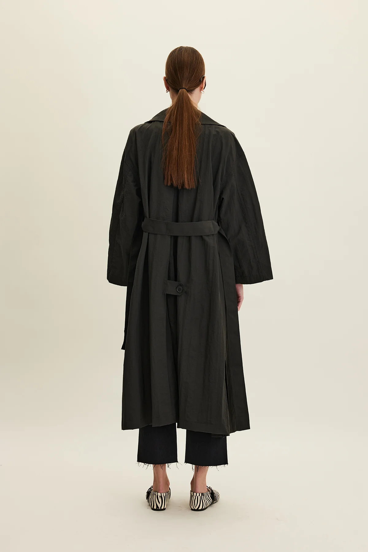 Jude Oversized Trench Coat Anthracite - Image 7