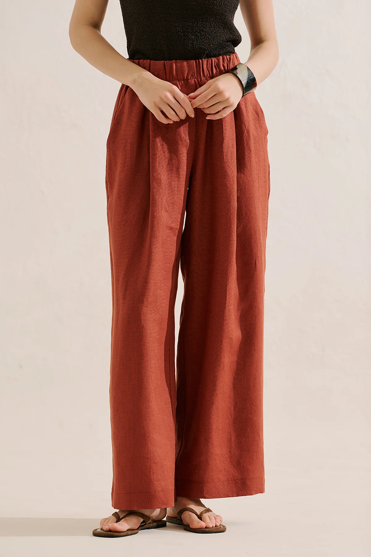Wide-Leg Linen Trousers Tile - Image 4