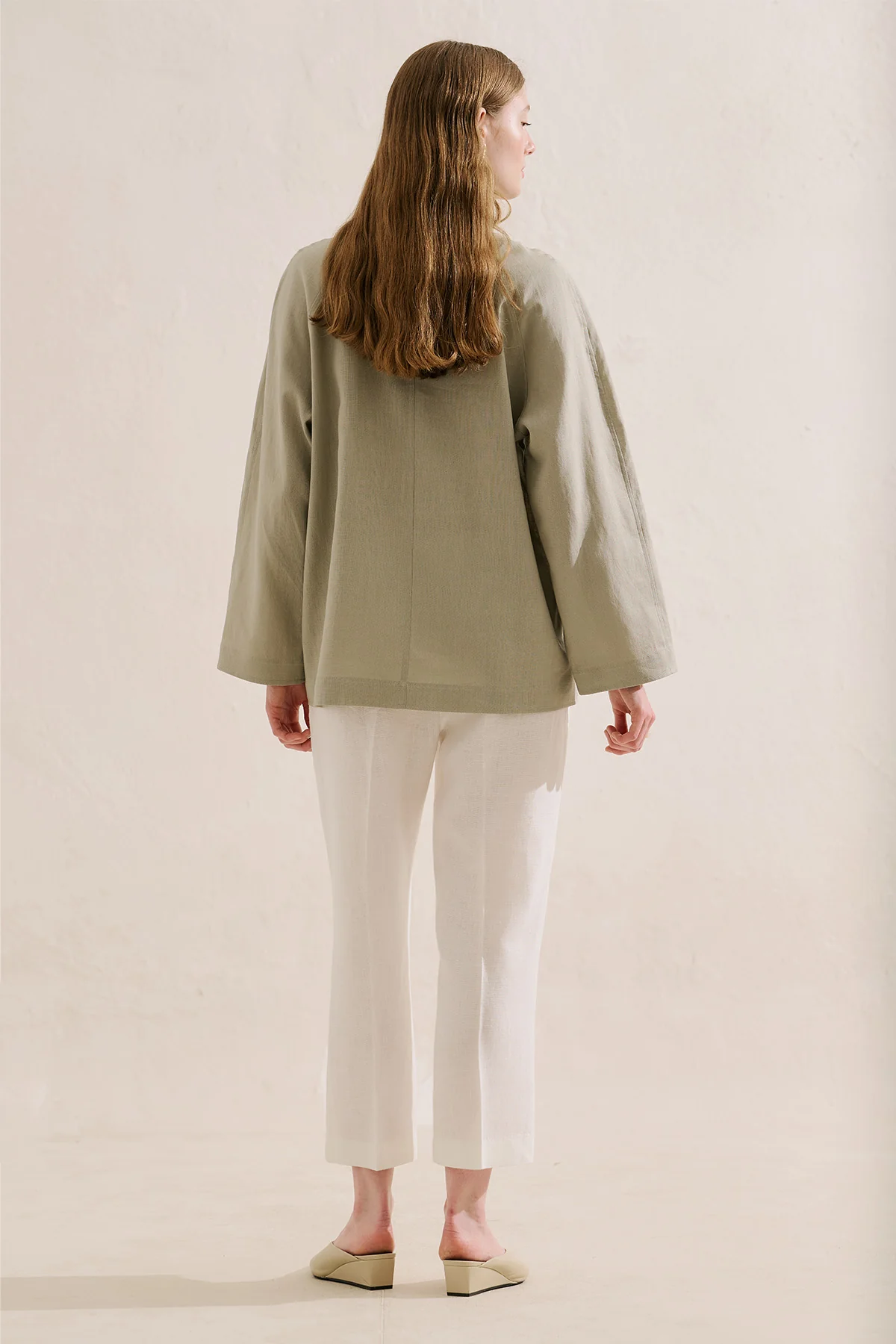 Linen Blend Tie Detail Tunic Sand - Image 5