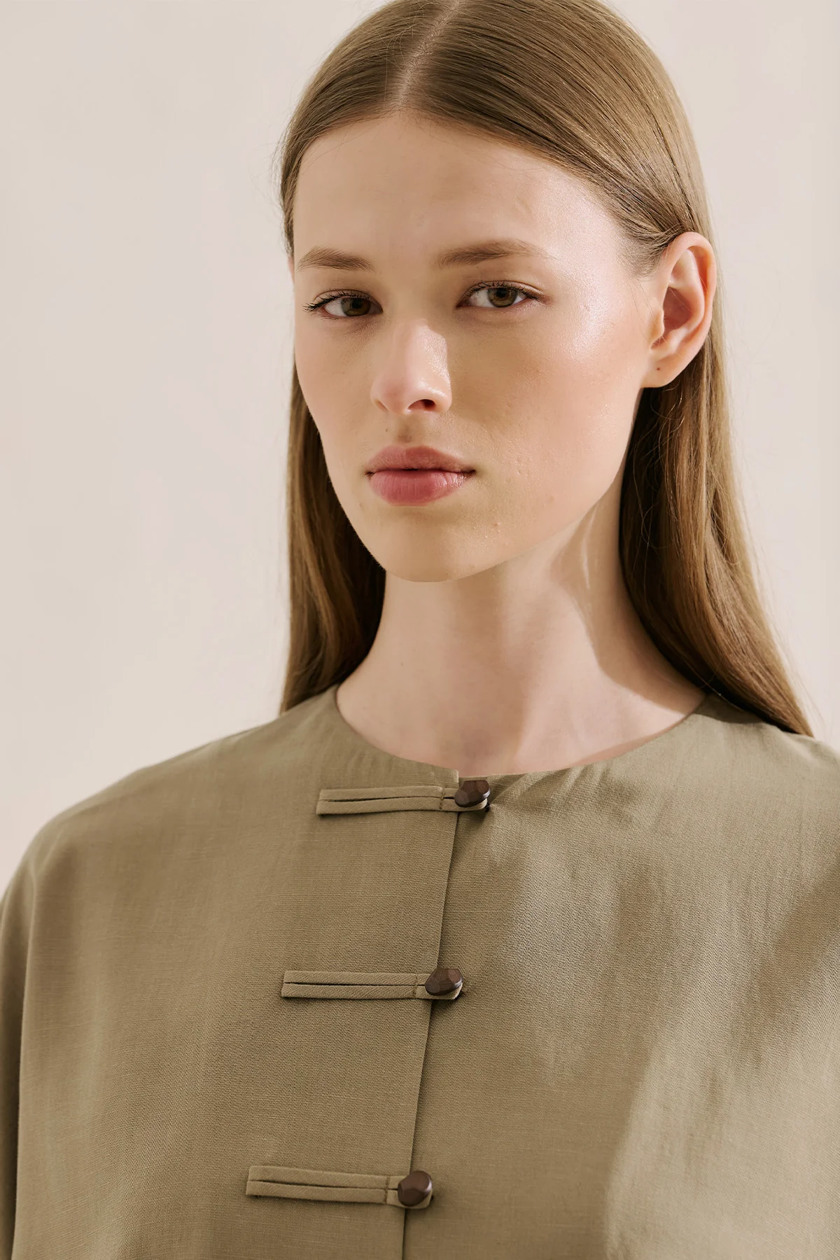 Linen Blend Wide Sleeve Jacket Pistachio - Image 7