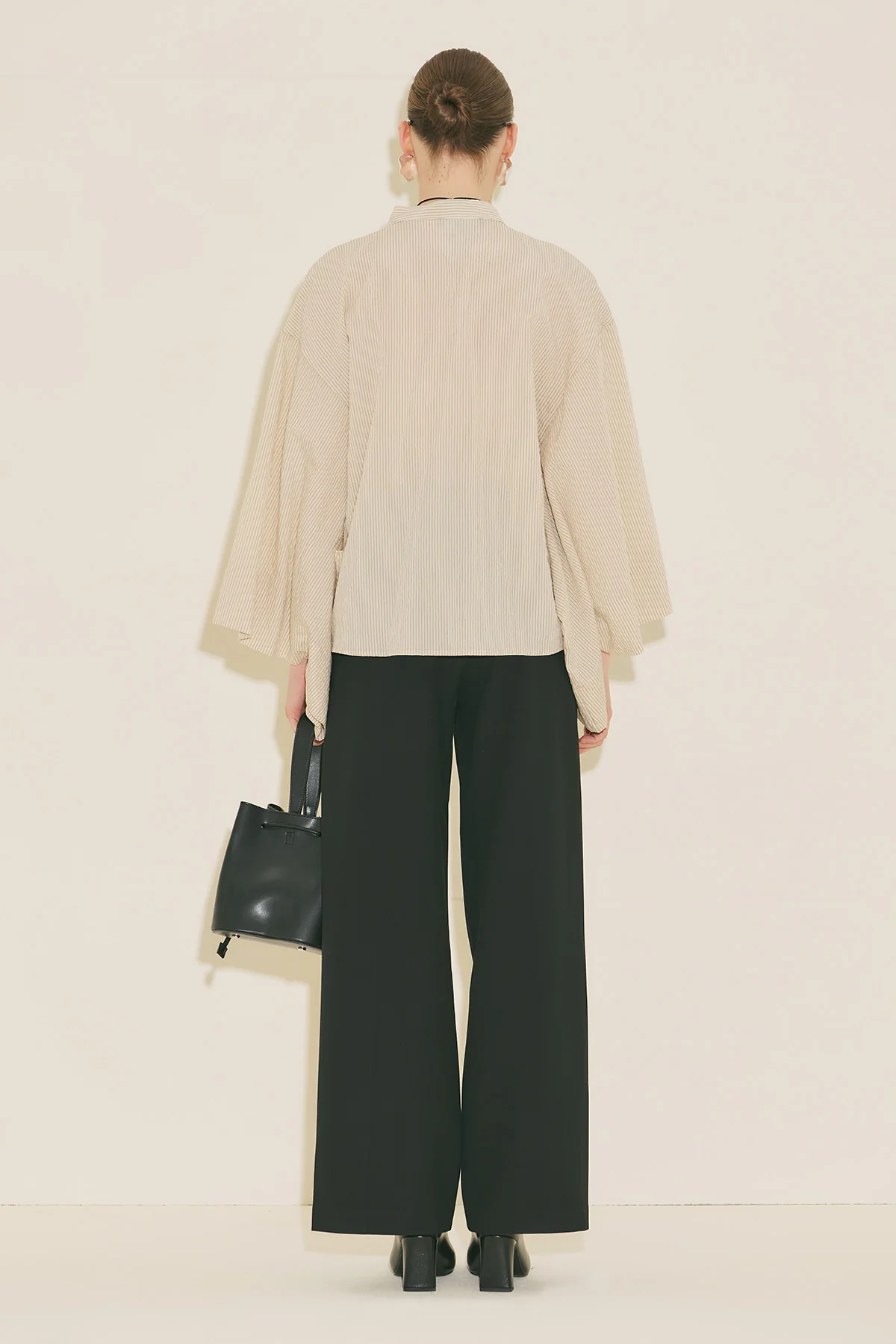 Kimono Sleeve Blouse Ecru Striped - Image 8