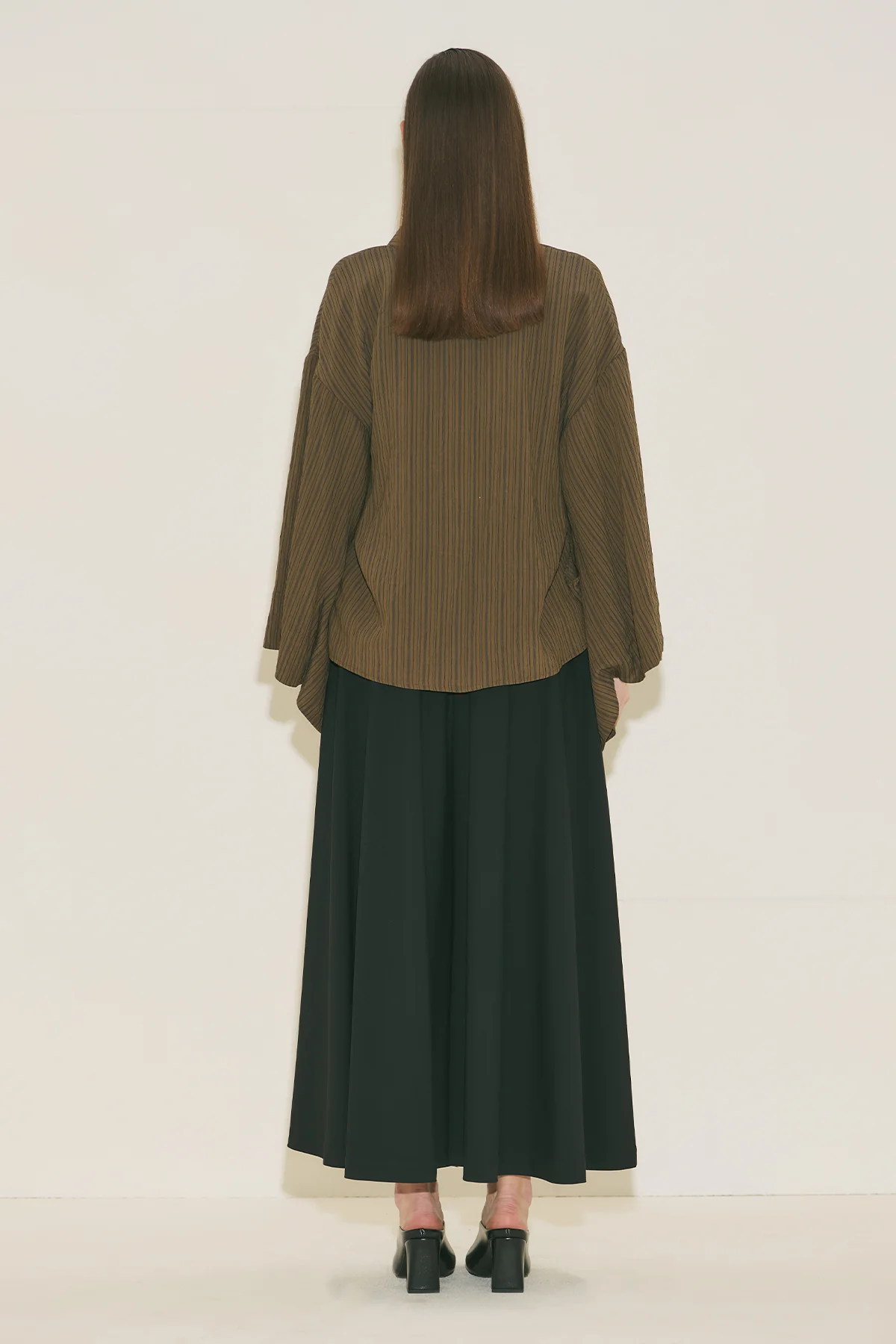Kimono Sleeve Blouse Khaki Striped - Image 8