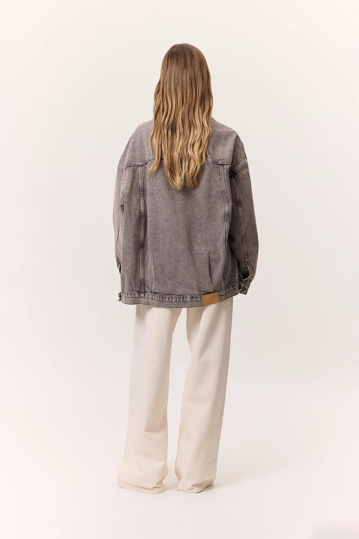 Kimono-Style Denim Jacket Anthracite - Image 13