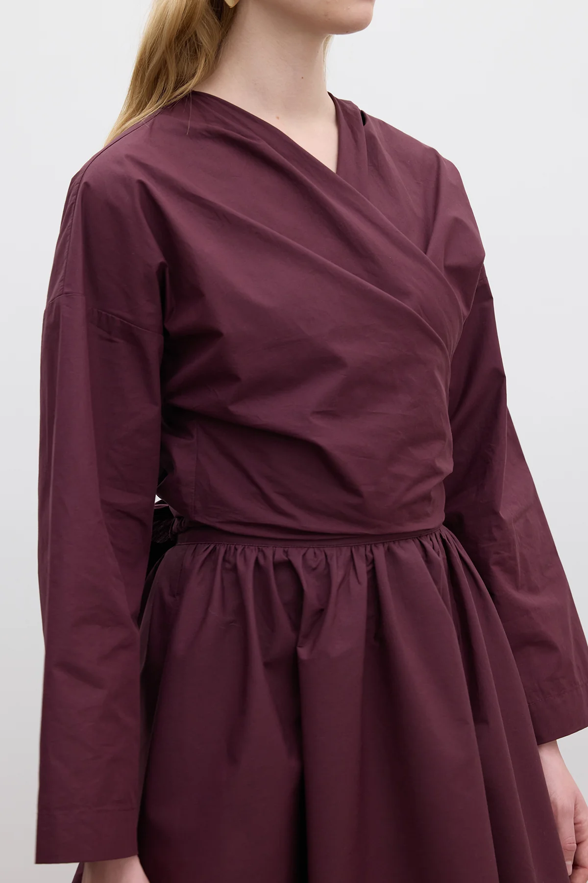 Kimono Style Premium Shirt Burgundy - Image 6