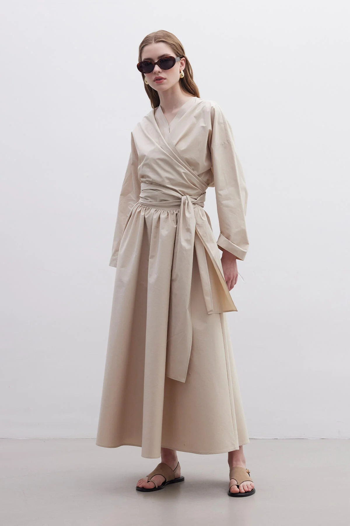 Kimono Style Premium Shirt Camel - Image 6