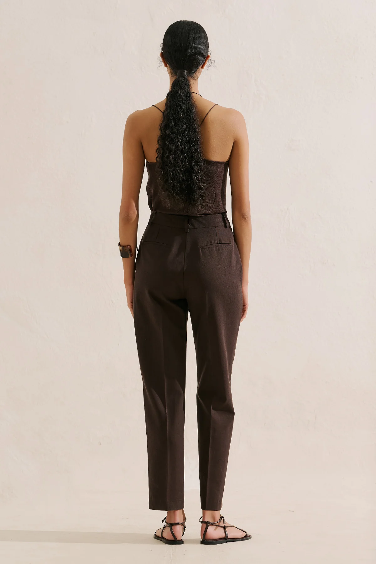 Classic Straight Leg Trousers Brown - Image 6