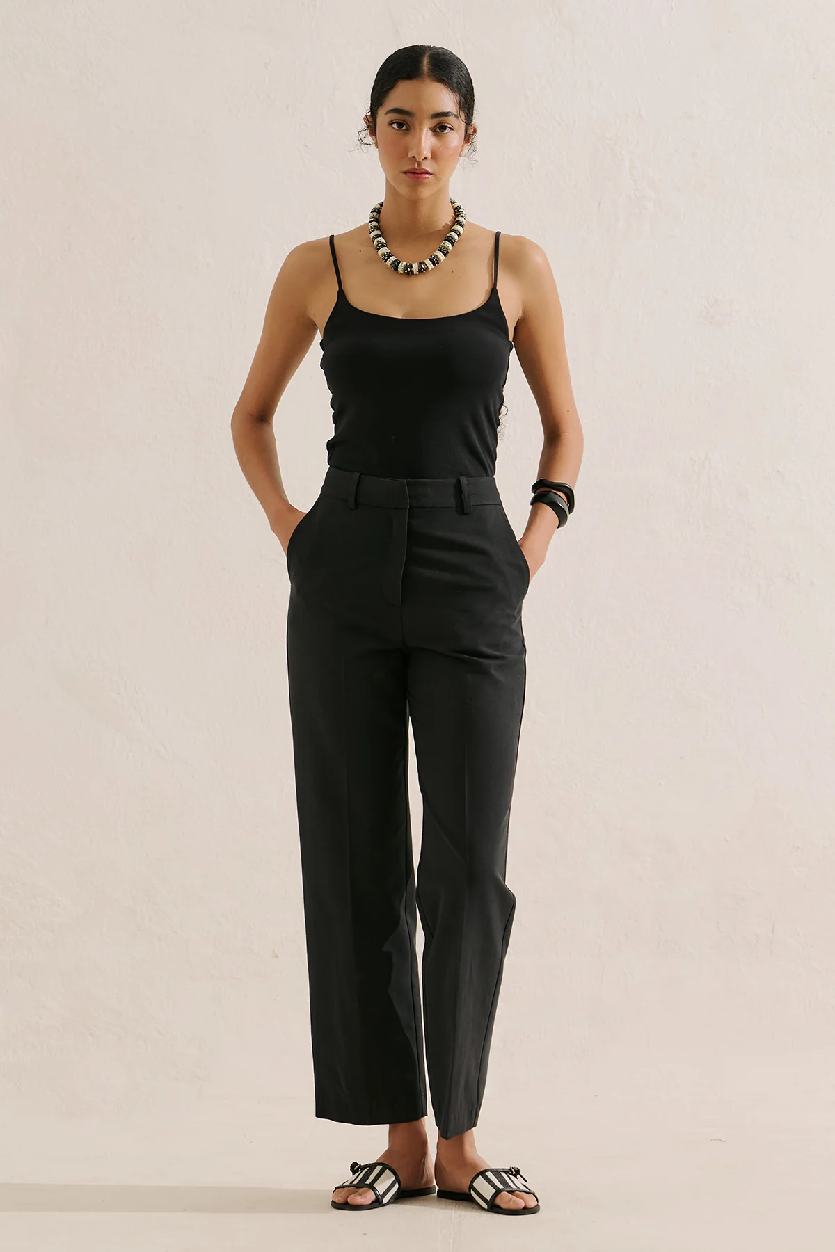 Classic Straight Leg Trousers Black