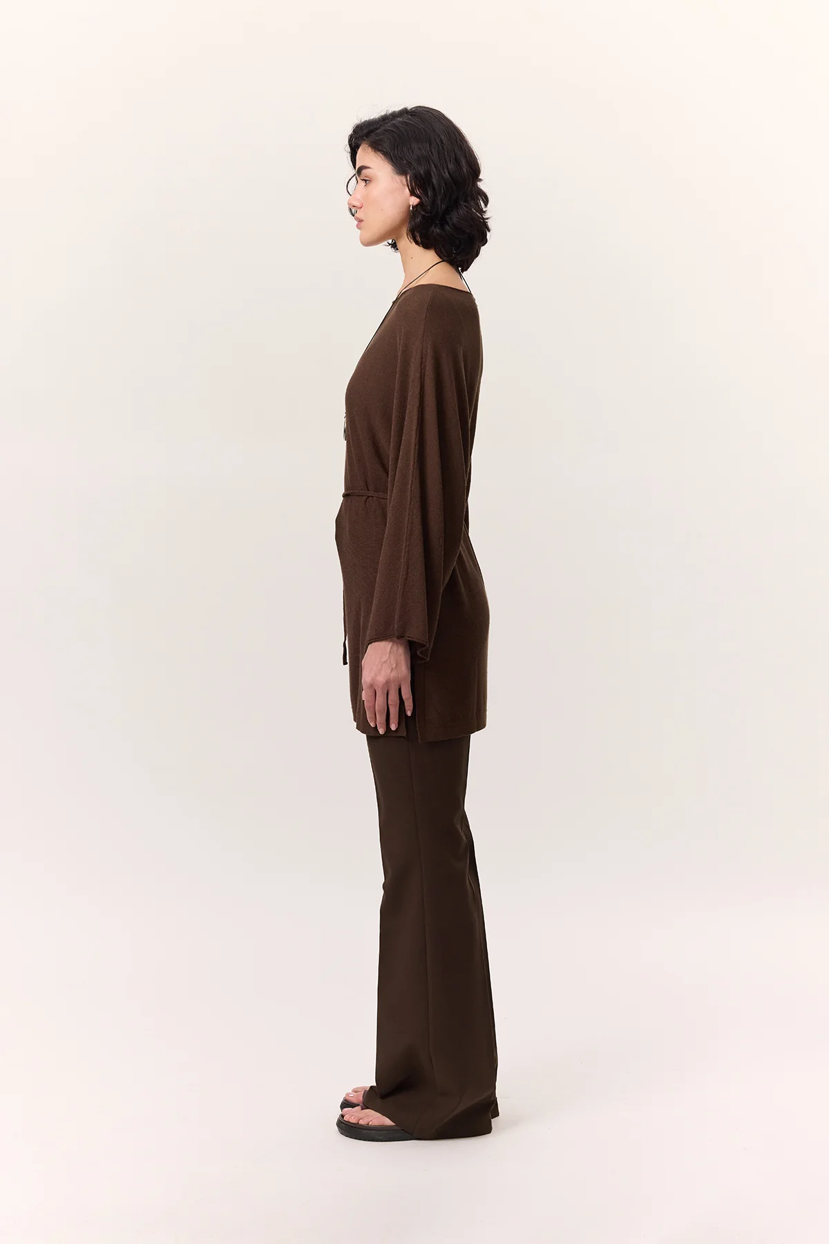 Knit Belted Tunic Brown - Image 5