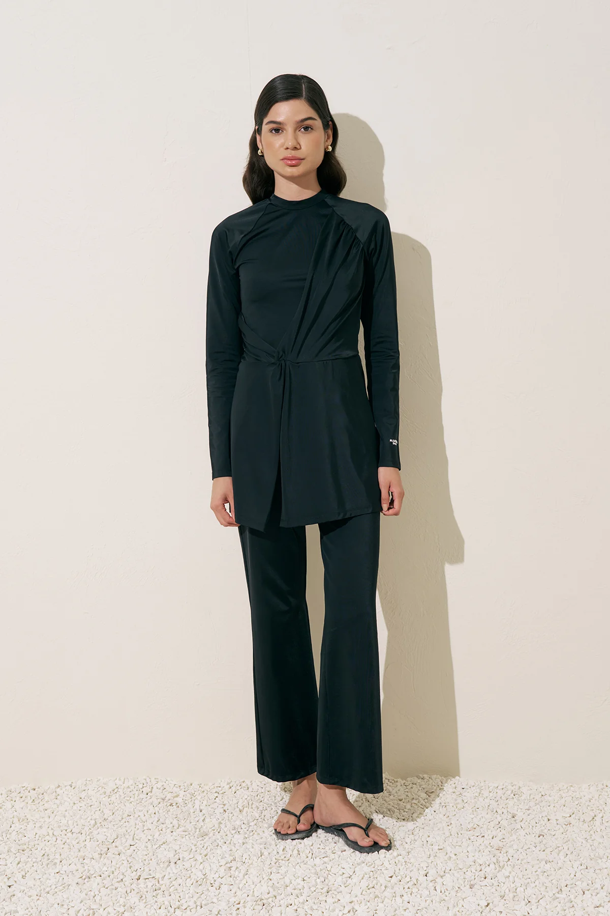 Knotted Swim Jumpsuit Black