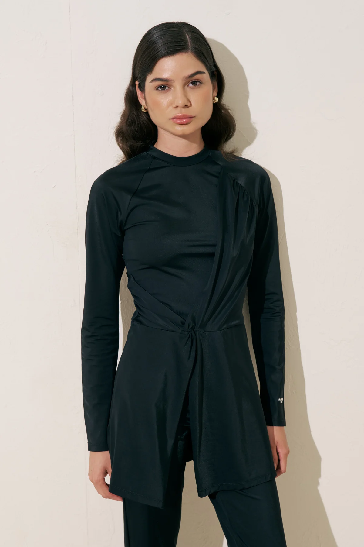 Knotted Swim Jumpsuit Black - Image 3