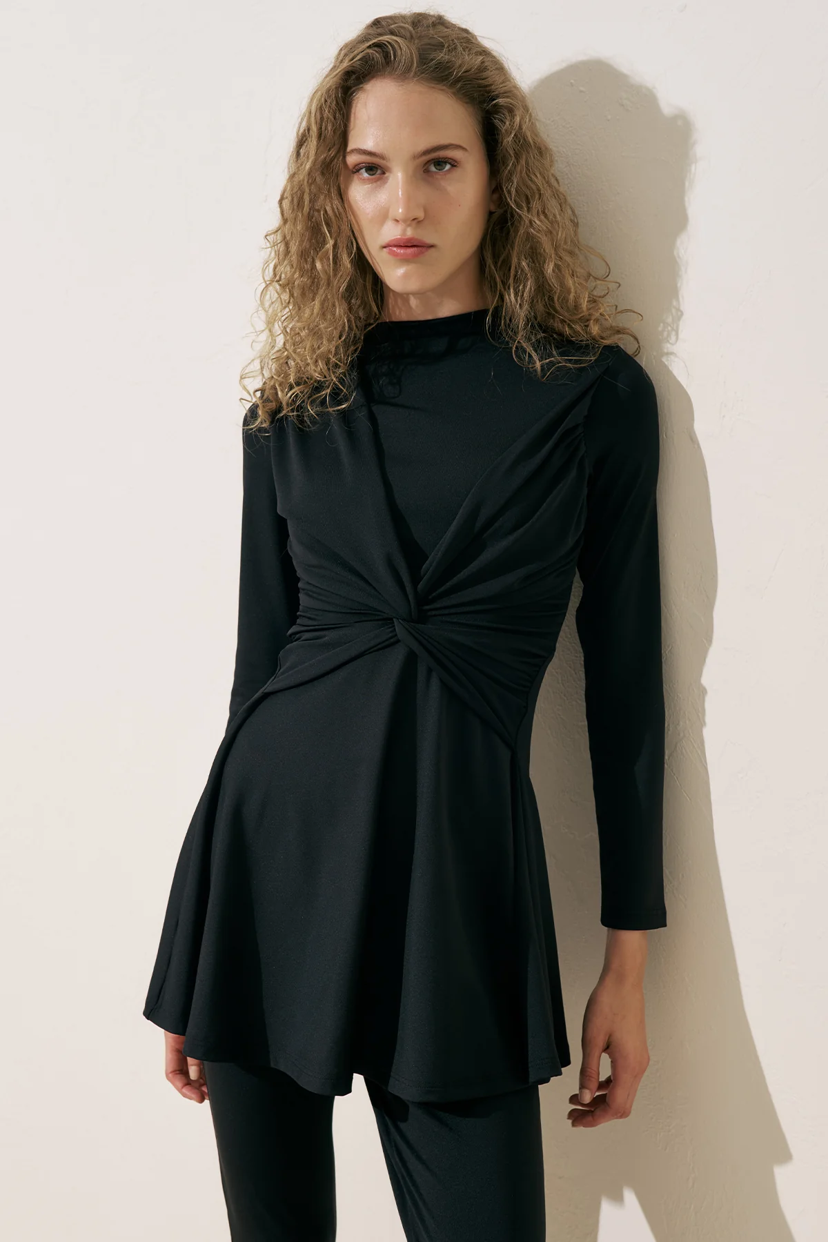 Knotted Swimsuit Black - Image 5