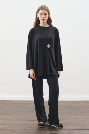 Knotted Trouser Set Black - Image 3