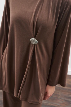 Knotted Trouser Set Brown - Image 4