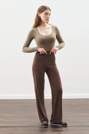 Knotted Trouser Set Brown - Image 6