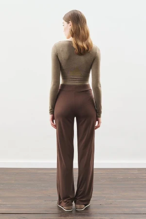 Knotted Trouser Set Brown - Image 8